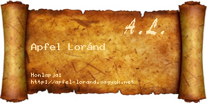 Apfel Loránd névjegykártya